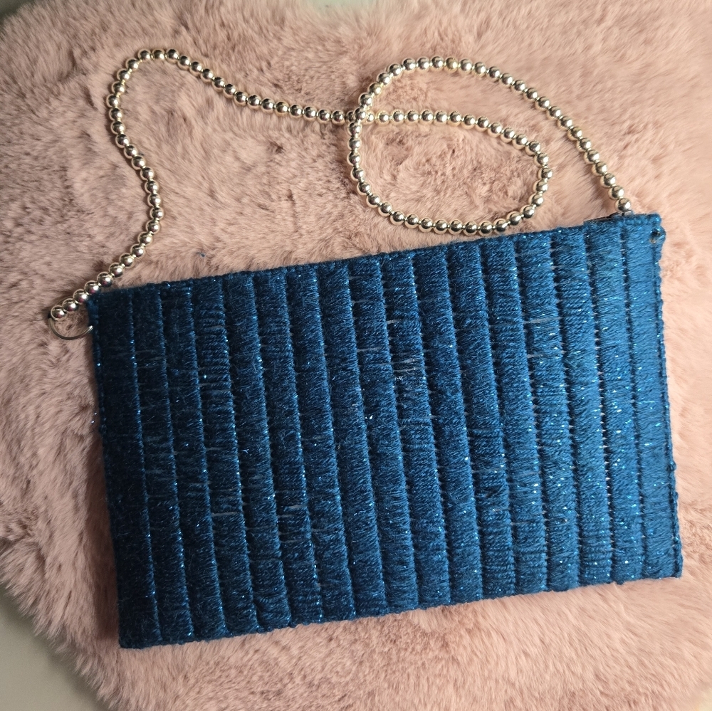 Elegant Teal canvas Clutch Bag